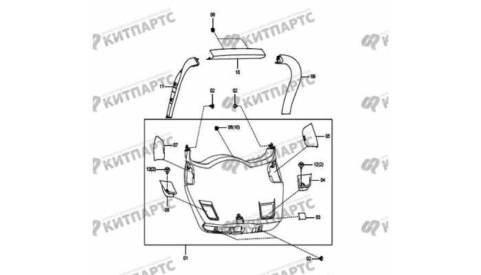 Обивка двери задка FAW Besturn X80