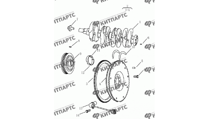 Вал коленчатый (1.5 L DVVT) Geely Emgrand (EC7)